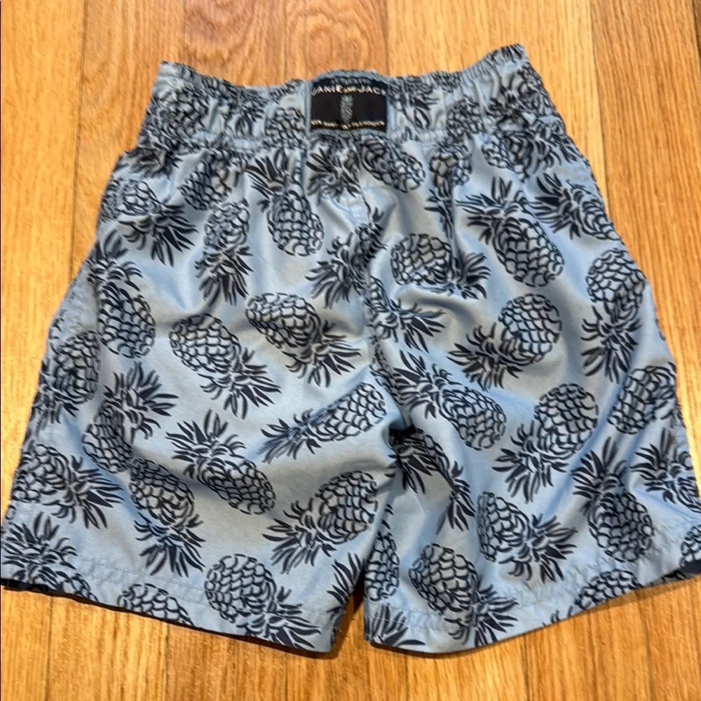Janie and Jack Pineapple Print swim Shorts bathing suit w/ Drawstring 3T - Picture 3 of 4